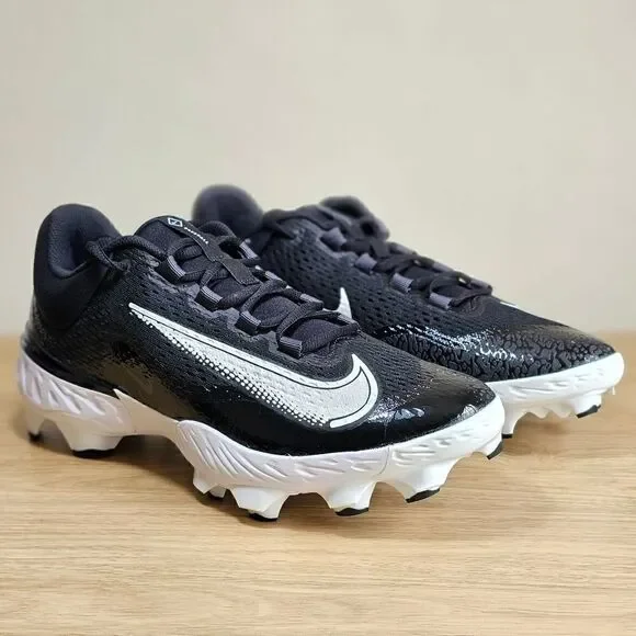 Nike Alpha Huarache Elite 4 Low MCS Baseball Cleats Shoes Black White Size 12